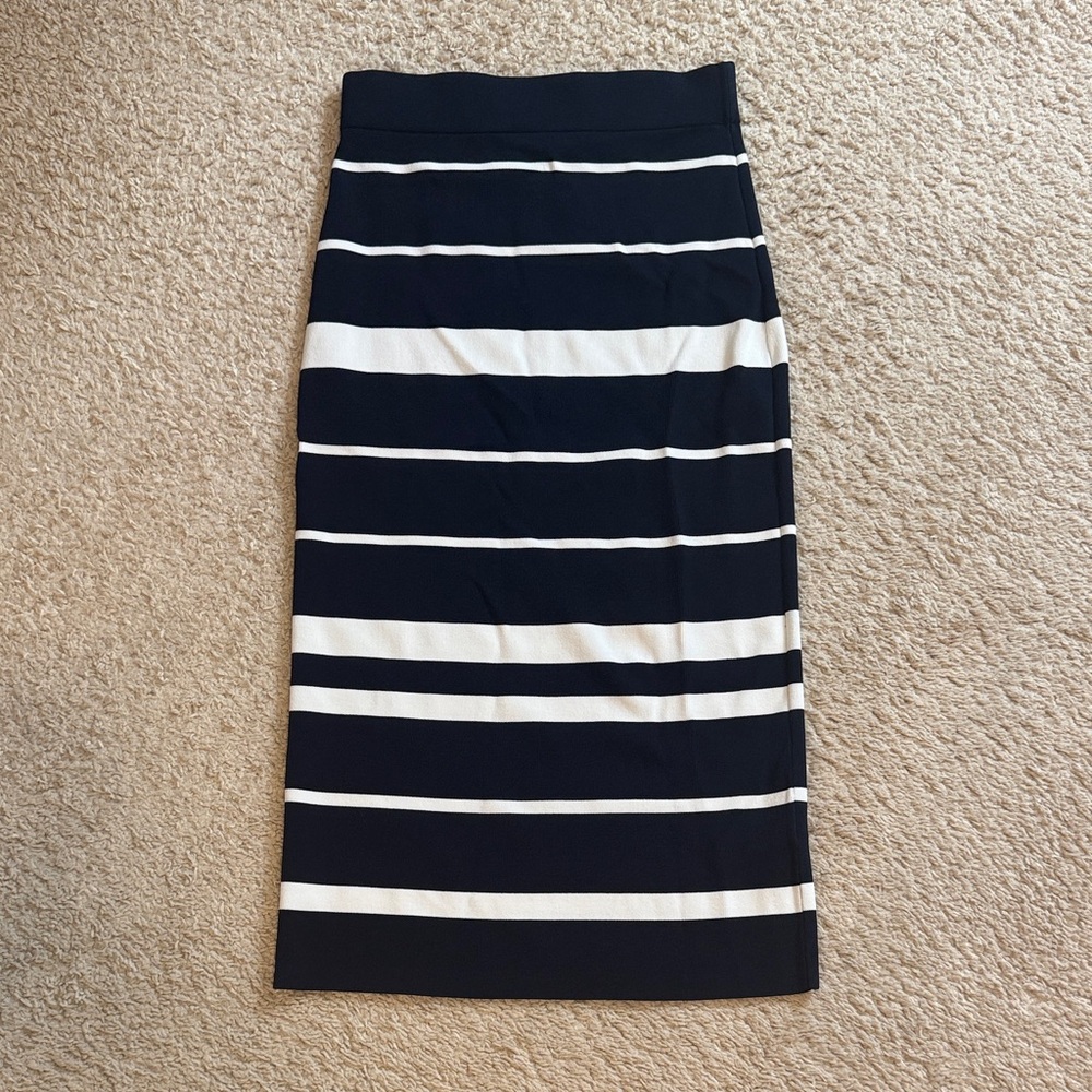 Ted Baker London Black and White Striped Pencil Skirt